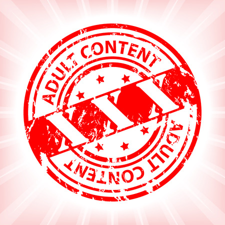 Grunge xxx stamp design in red with bursting backgroundのイラスト素材