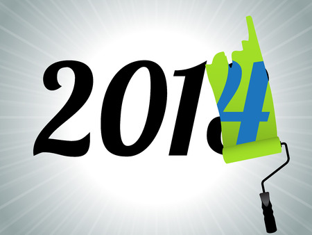 2013 abstract background repainted for year 2014のイラスト素材