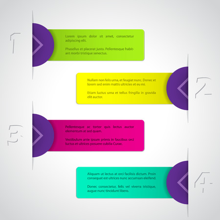 Abstract infographic design with colorful label set のイラスト素材