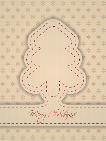 Retro christmas card design with stitches and stitched textのイラスト素材