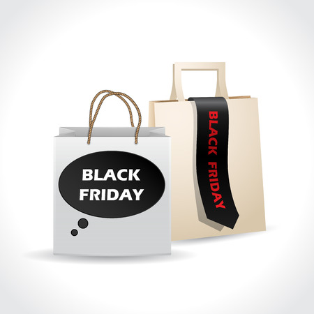 Black friday paperbag designs on white backgroundのイラスト素材