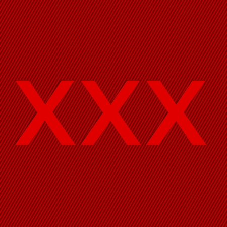 Simple striped red background with XXX textのイラスト素材