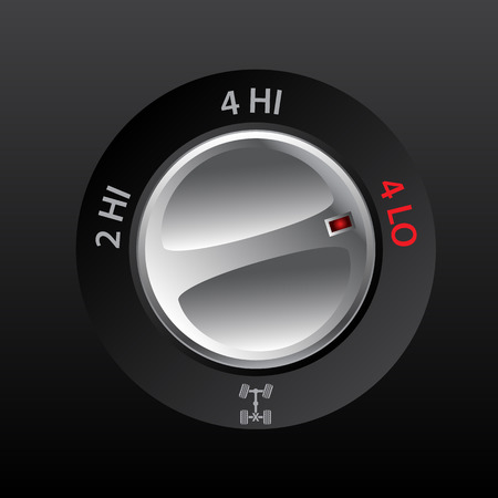 4x2 to 4x4 transmission knob with hi and low optionsのイラスト素材