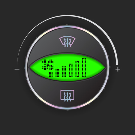 Air flow control gauge with green digital display のイラスト素材