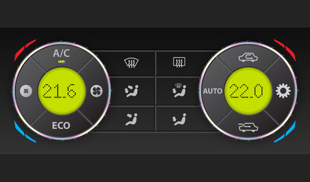 Digital air condition dashboard with complete control and dual acのイラスト素材