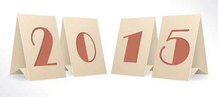 2015 text on separate billboards and white backgroundのイラスト素材