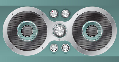 Speaker set with meshed protector and main controlsのイラスト素材