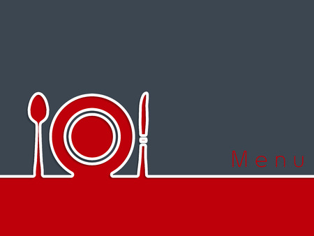 Restaurant advertising background design with plate, fork and knifeのイラスト素材