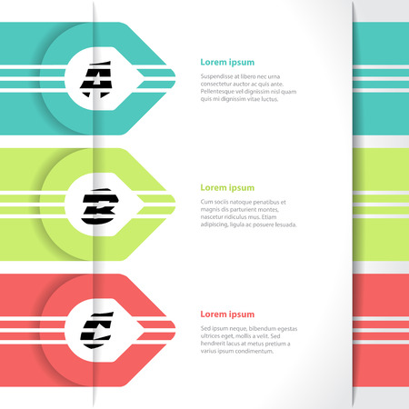 Vivid colored arrows infographics design with light backgroundのイラスト素材