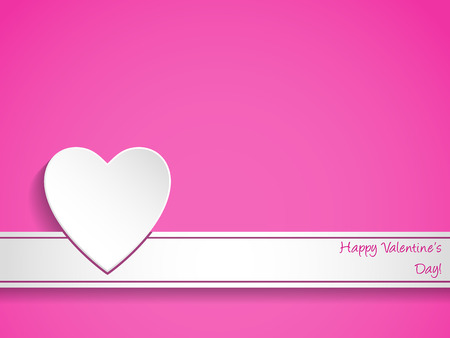 Simple valentine's day greeting card with heart and ribbonのイラスト素材
