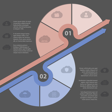 Infographic design with various cloud icons and optionsのイラスト素材