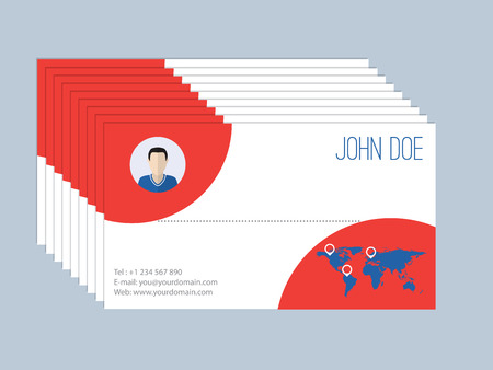 Cool business card design resume style with mapのイラスト素材