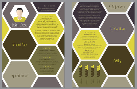 Modern resume design with hexagon theme and cool designのイラスト素材
