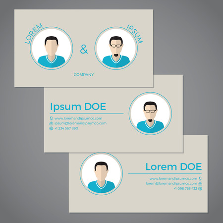 Business card set with photo ideal for partnershipsのイラスト素材
