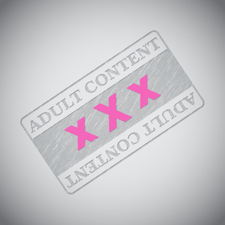 Grunge adult content stamp design with pink XXX textのイラスト素材