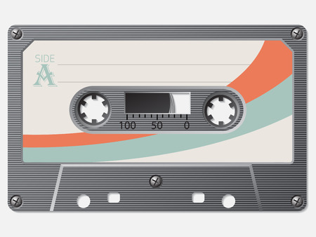 Old school retro cassette with faded labelのイラスト素材