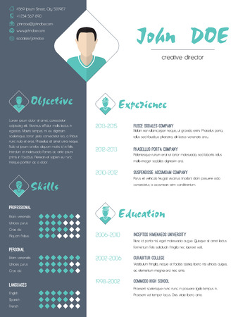 Modern cv curriculum vitae resume design with photoのイラスト素材