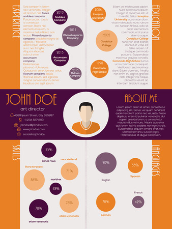 Modern dot design curriculum vitae cv resumeのイラスト素材