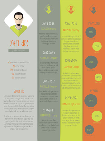 New modern resume curriculum vitae cv design with coloor stripesのイラスト素材