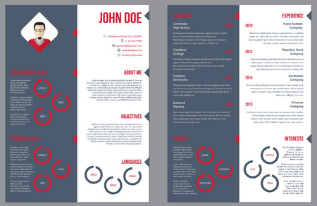 Two sided resume curriculum vitae cv design templateのイラスト素材