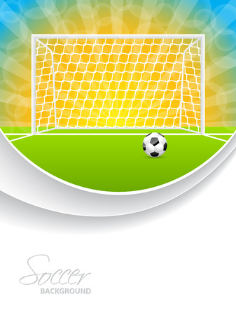 Abstract soccer brochure design with ball gate and fieldのイラスト素材