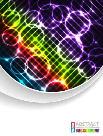 Abstract brochure design with rainbow crosses bubbles and gray wavesのイラスト素材