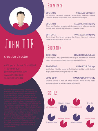 Colorful cool new resume curriculum vitae cv template designのイラスト素材