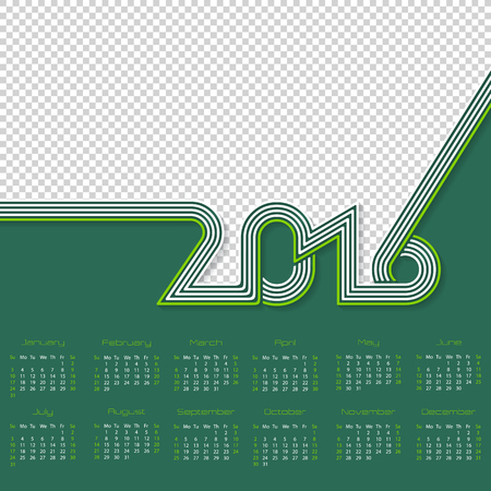 Striped calendar template design for year 2016 with place for photoのイラスト素材