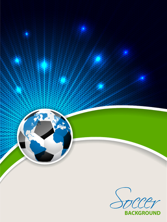 Abstract soccer brochure template design with bursting map ballのイラスト素材