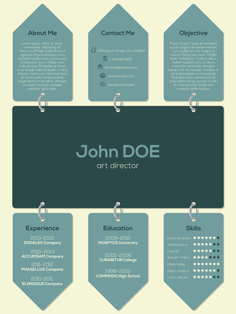 Modern resume cv curriculum vitae template design with chain and tagsのイラスト素材