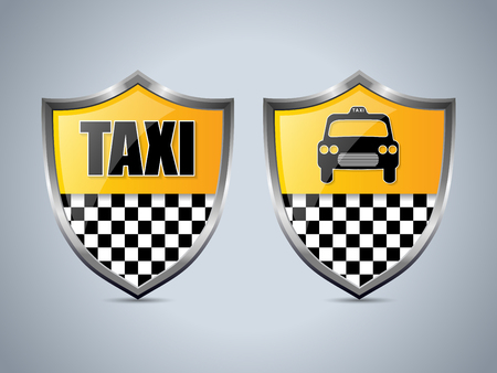 Taxi shield badge design set of twoのイラスト素材