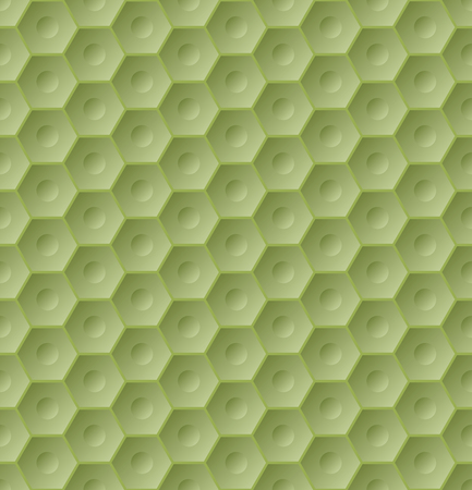 Seamless green hexagon pattern background with 3d effectのイラスト素材