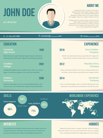 Modern resume cv curriculum vitae template with color elementsのイラスト素材