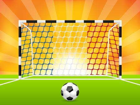 Abstract soccer background template with french flag netのイラスト素材