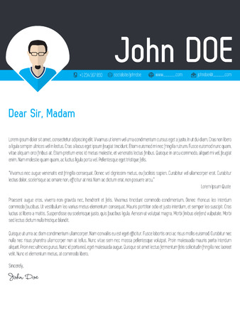 Modern cover letter resume cv curriculum vitae template with photo pointerのイラスト素材