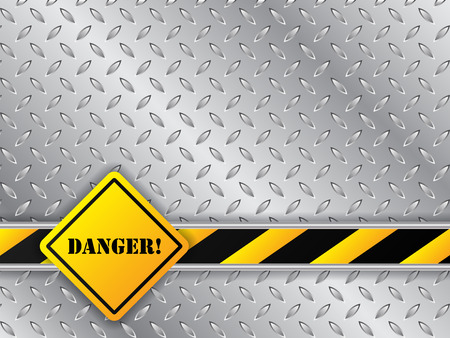 Abstract metallic plate background with traffic signのイラスト素材