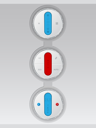 Digital air conditioning control panel combo in white with color lcd displayのイラスト素材