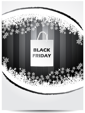 Black friday advertising background with shopping bag and christmas themeのイラスト素材