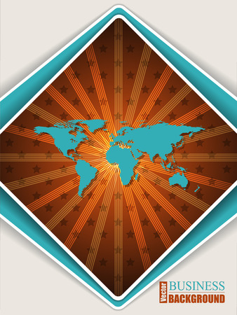 Abstract orange turquoise brochure design with world mapのイラスト素材