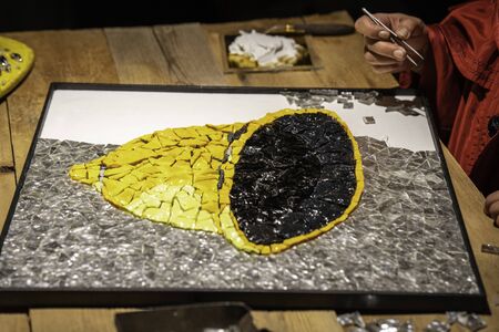 Murano factory. Murano Italy Glass Blowing Furnace. Traditional Italian craftsmanship concept....