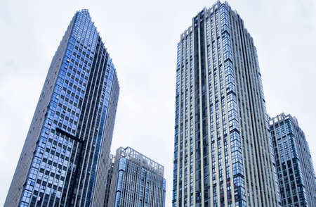 Modern glass silhouettes of skyscrapers