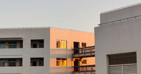 Modern glass silhouettes of skyscrapersの写真素材