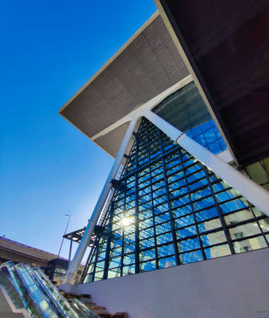 Modern glass silhouettes of skyscrapersの写真素材