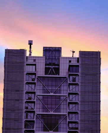 Modern glass silhouettes of skyscrapers