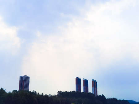Modern glass silhouettes of skyscrapers