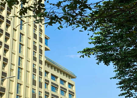 Modern glass silhouettes of skyscrapers