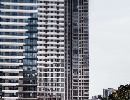 Modern glass silhouettes of skyscrapers