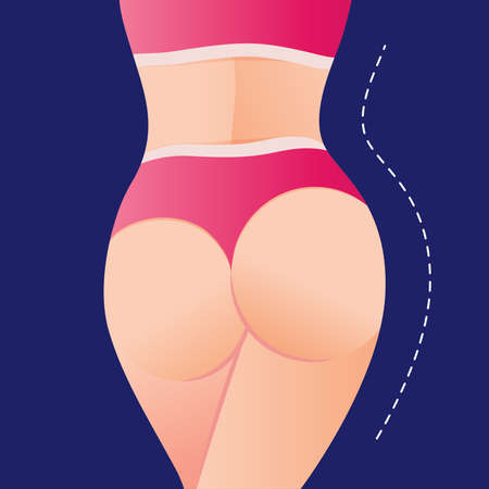 Perfect slim toned young body of the girl. sporty woman in sportswear, shorts butt icon for mobile...