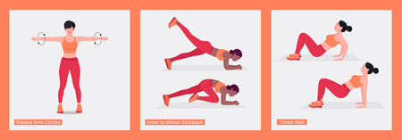 Women workout set.Women workout fitness, aerobic and exercises. Vector Illustration.のイラスト素材