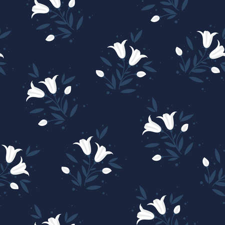 seamless pattern of exotic summer flowers and leafs vector pattern with flowers and leaves, Elegant template for fashion prints. trending Fabric fashion pattern designs.のイラスト素材